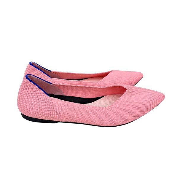 Rothys The Point II Pink Knit Pointed-Toe Flats Womens Shoes New Without Box 7 - Picture 1 of 7